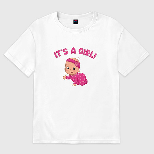 Женская футболка оверсайз Это девочка! / Белый – фото 1