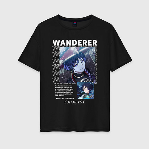 Женская футболка оверсайз Wanderer Странник / Черный – фото 1