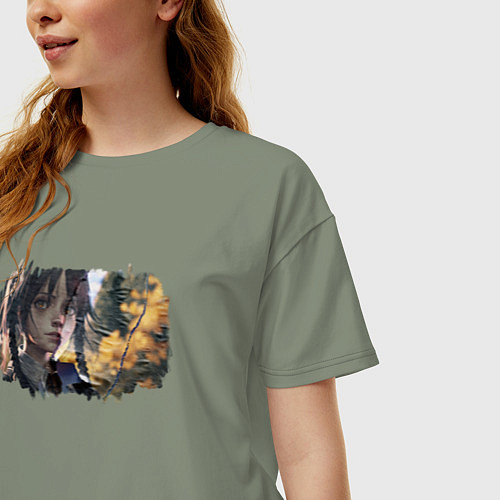 Женская футболка оверсайз Арт по сериалу Wednesday Netflix / Авокадо – фото 3
