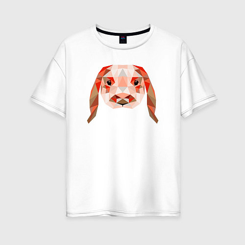 Женская футболка оверсайз Абстрактный кролик / Белый – фото 1