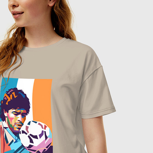 Женская футболка оверсайз Диего / Миндальный – фото 3