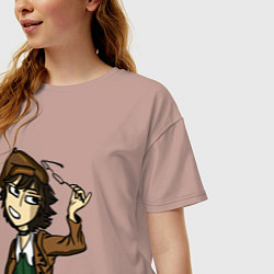 Футболка оверсайз женская Рампо Эдогава, цвет: пыльно-розовый — фото 2