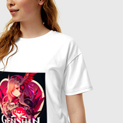 Футболка оверсайз женская Геншин Импакт, любимым, цвет: белый — фото 2