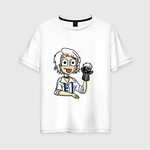 Женская футболка оверсайз Джузо с куклой / Белый – фото 1