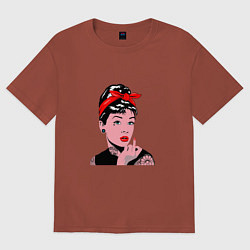 Футболка оверсайз женская Audrey Hepburn actress, цвет: кирпичный