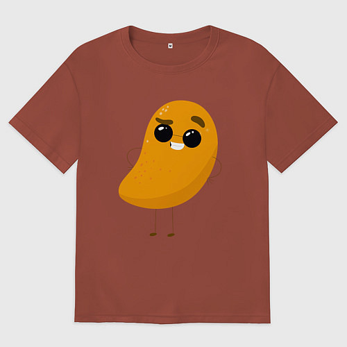 Женская футболка оверсайз Просто милое авокадо / Кирпичный – фото 1