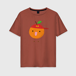 Женская футболка оверсайз Крутой персик