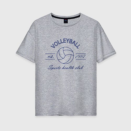 Женская футболка оверсайз Клуб любителей игры в волейбол / Меланж – фото 1