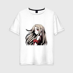 Женская футболка оверсайз Аниме девушка с длинными волосами