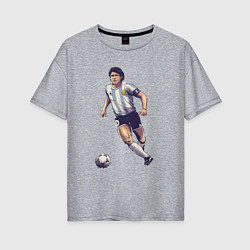 Футболка оверсайз женская Maradona football, цвет: меланж