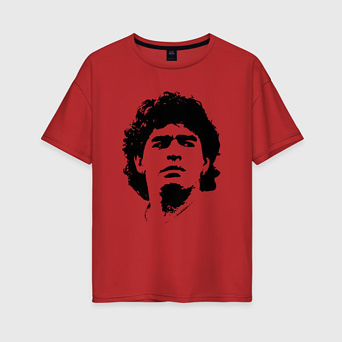 Женская футболка оверсайз Face Maradona / Красный – фото 1