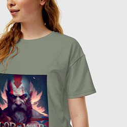 Футболка оверсайз женская Кратос, бог войны, цвет: авокадо — фото 2