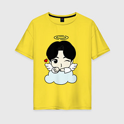 Женская футболка оверсайз Jin - ангелочек из бтс