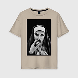Женская футболка оверсайз Готическая монахиня