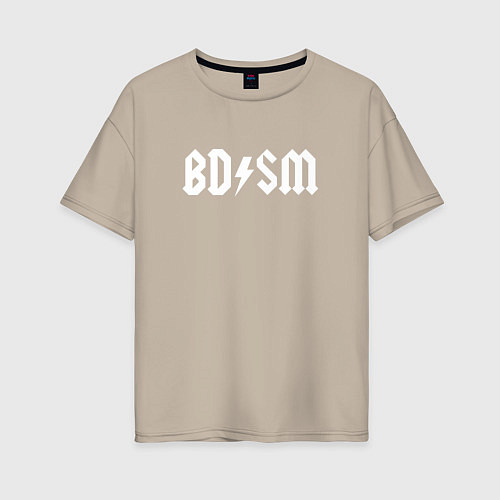 Женская футболка оверсайз BDSM мем / Миндальный – фото 1