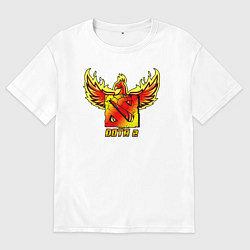 Футболка оверсайз женская Дота 2 - огненный феникс, цвет: белый