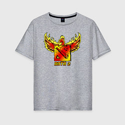Женская футболка оверсайз Дота 2 - огненный феникс