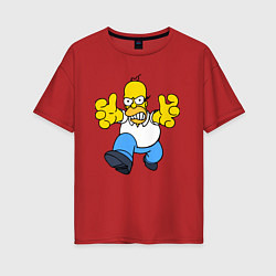 Женская футболка оверсайз Сердитый Гомер Симпсон - крутой чувак