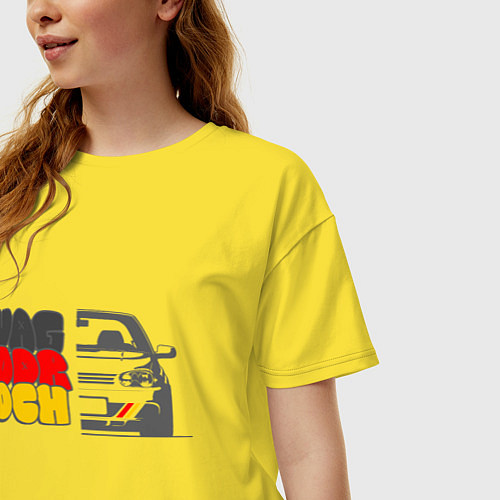 Женская футболка оверсайз Vagodroch half car / Желтый – фото 3
