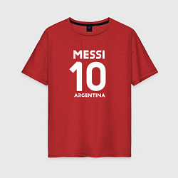Женская футболка оверсайз Аргентина Месси автограф