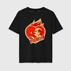 Женская футболка оверсайз Ленин - с любовью