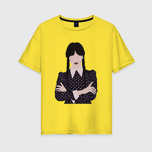 Женская футболка оверсайз Wednesday Аддамс / Желтый – фото 1