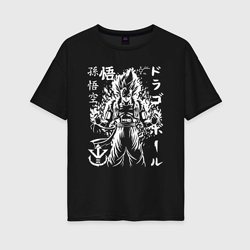 Женская футболка оверсайз Сон Гоку Dragon Ball / Черный – фото 1