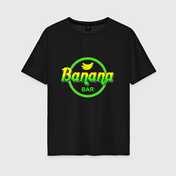 Футболка оверсайз женская Banana bar, цвет: черный