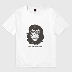 Футболка оверсайз женская Viva la evolution, цвет: белый
