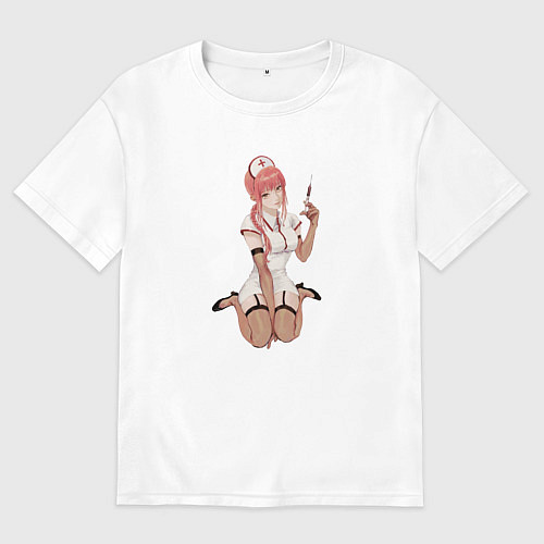 Женская футболка оверсайз Makima nurse / Белый – фото 1