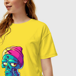 Футболка оверсайз женская Яркий черепок, цвет: желтый — фото 2