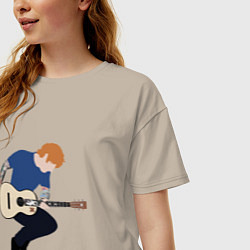 Футболка оверсайз женская Ed Sheeran, цвет: миндальный — фото 2