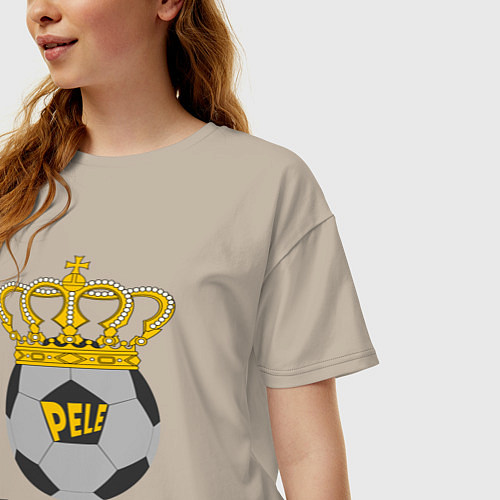 Женская футболка оверсайз Пеле король футбола / Миндальный – фото 3