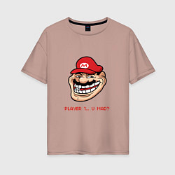 Женская футболка оверсайз Mario player 1