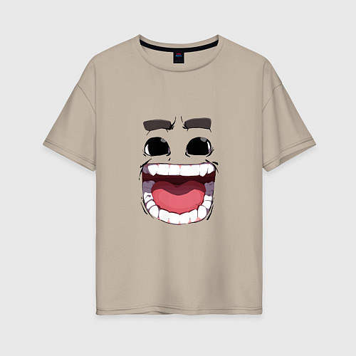 Женская футболка оверсайз Funny smile / Миндальный – фото 1