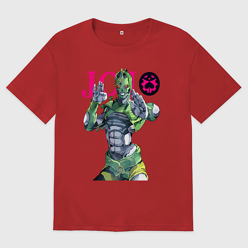 Женская футболка оверсайз C-Moon - stand of Enrico Pucci - Jojo / Красный – фото 1