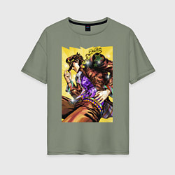 Футболка оверсайз женская Джотаро Куджо - JoJo Bizarre Adventure, цвет: авокадо
