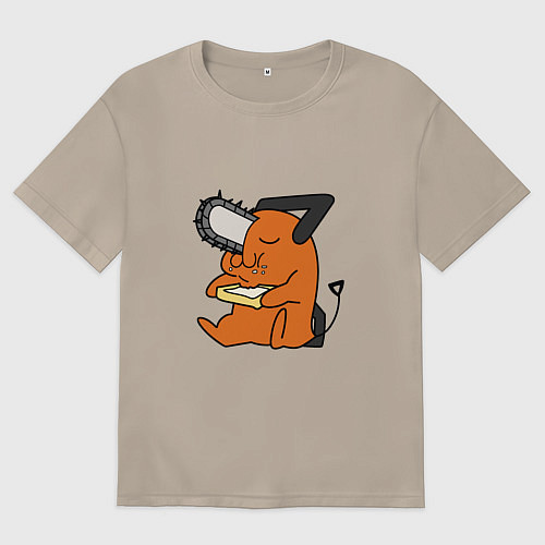 Женская футболка оверсайз Пачита ест тост / Миндальный – фото 1