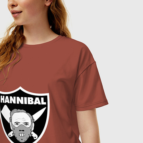 Женская футболка оверсайз Hannibal / Кирпичный – фото 3