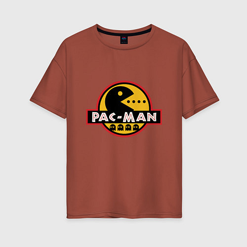 Женская футболка оверсайз Pac-man game / Кирпичный – фото 1