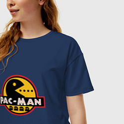 Футболка оверсайз женская Pac-man game, цвет: тёмно-синий — фото 2