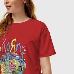 Футболка оверсайз женская Мультяшный Корн, цвет: красный — фото 2