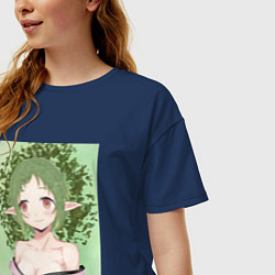 Футболка оверсайз женская Сульфи Реинкарнация безработного, цвет: тёмно-синий — фото 2