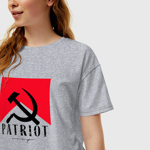 Женская футболка оверсайз USSR Patriot / Меланж – фото 3