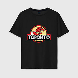 Футболка оверсайз женская Toronto dinosaur, цвет: черный