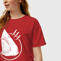 Футболка оверсайз женская Dope street market shark, цвет: красный — фото 2