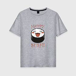 Женская футболка оверсайз Smiling sushi