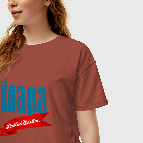 Женская футболка оверсайз Клара - limited edition / Кирпичный – фото 3