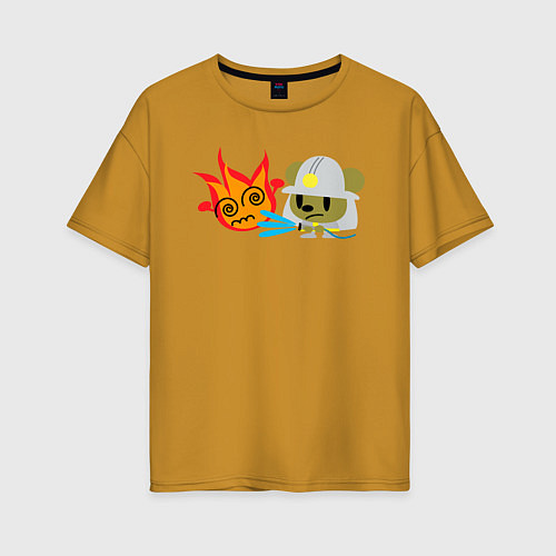 Женская футболка оверсайз Мышонок пожарный / Горчичный – фото 1