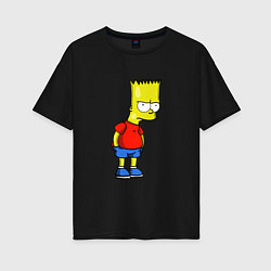 Женская футболка оверсайз Недовольный Барт